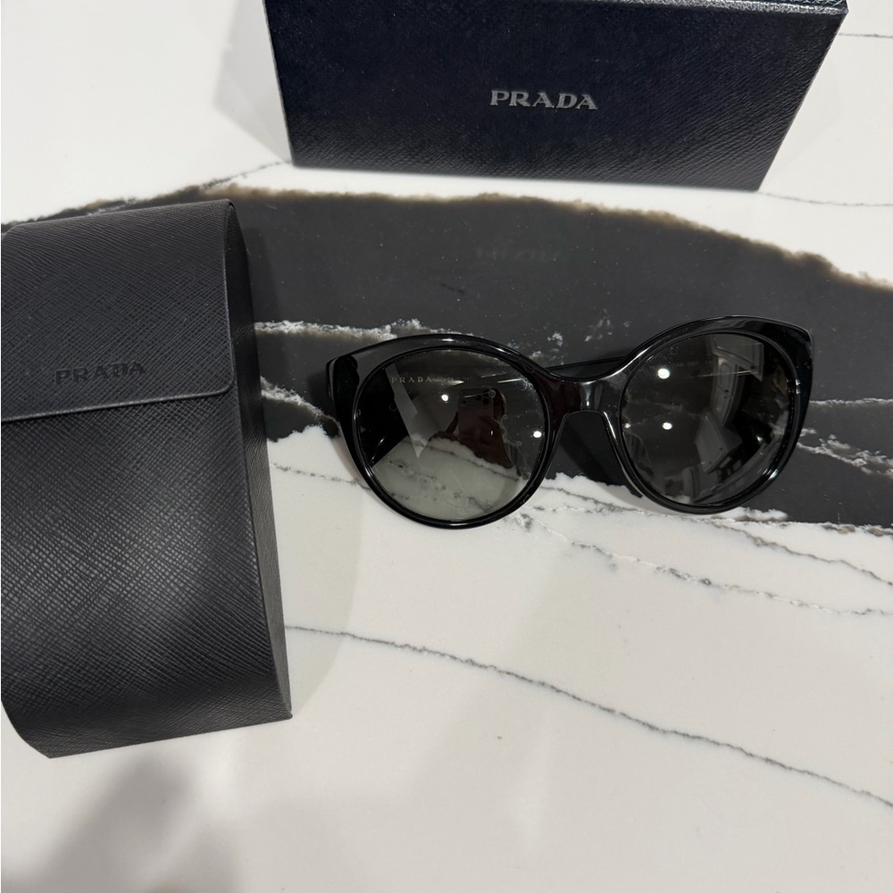 Prada Glossy Black Cat-Eye Sunglasses
